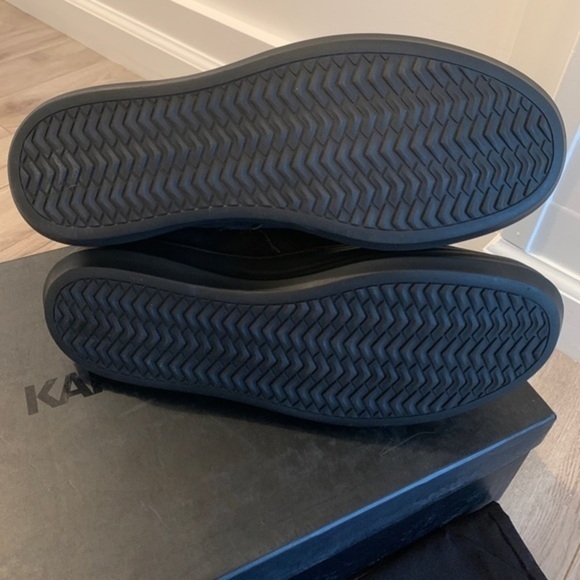 Karl Lagerfeld Shoes Black Nubuck High Tops Sneakers - Picture 6 of 10